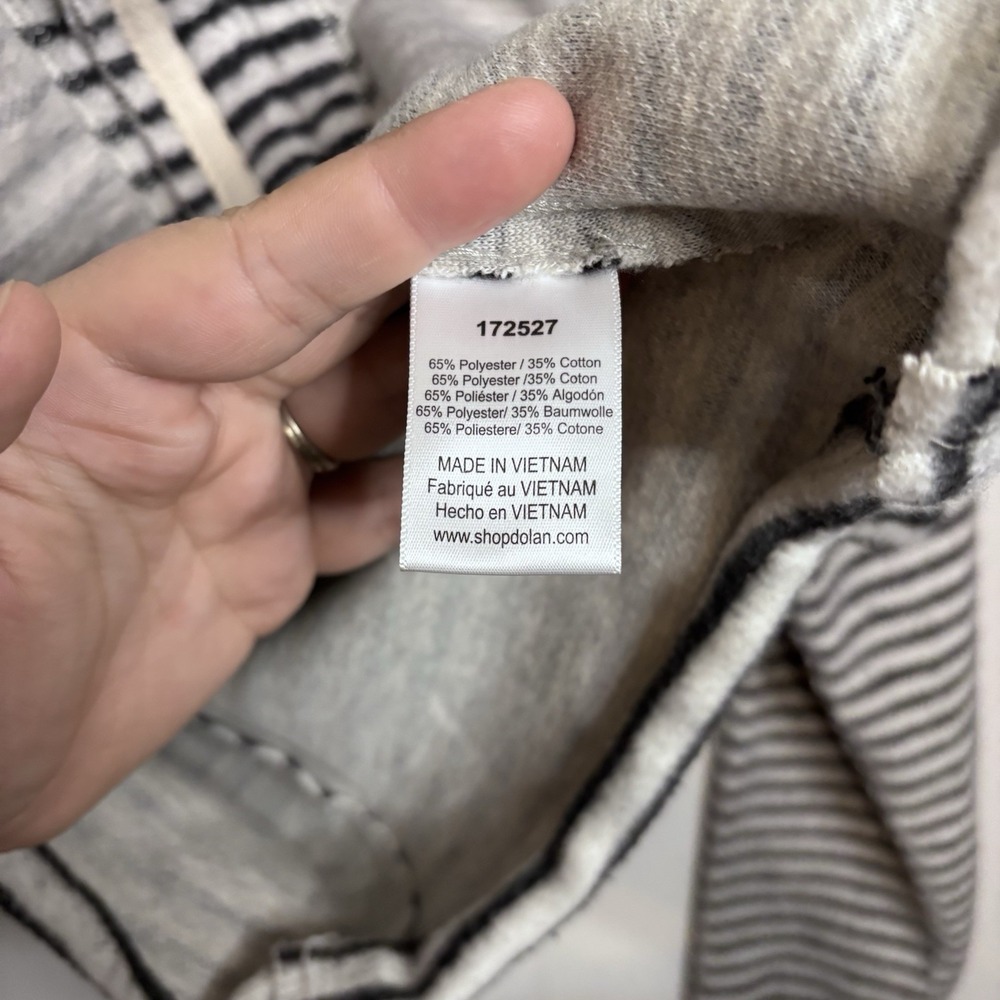 Dolan Left Coast Anthropologie Jacket Women's Black Ivory Striped Full Zip Mediu - Picture 6 of 8
